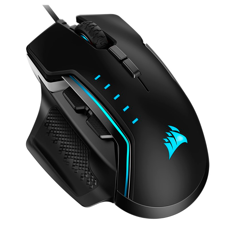Mouse para juegos Corsair GLAIVE RGB PRO, color negro