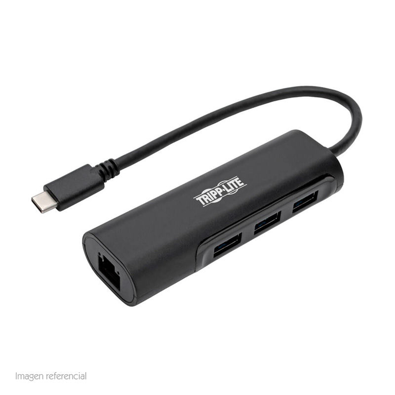 Hub USB Type-C, portátil Tripp-Lite U460-003-3A1GB, 3 Puertos USB 3.1, RJ45, 5 Gbps.