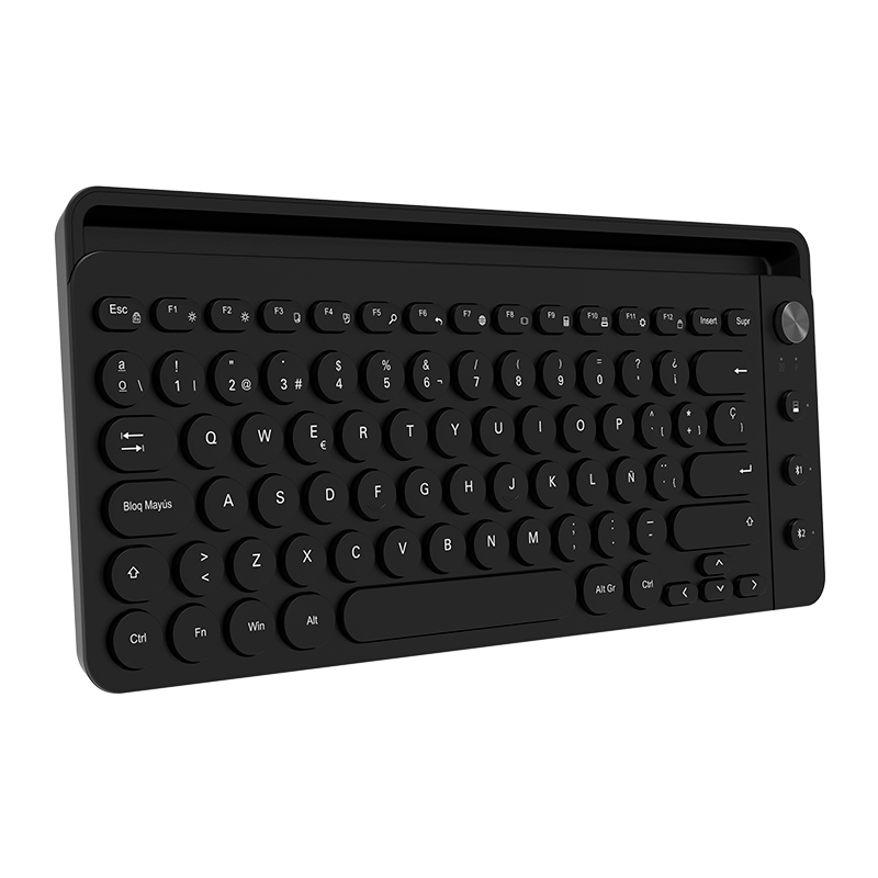 TECLADO INALAMBRICO,80 TECLAS,2.4GHZ + BT 3.0 + BT 5.2, NEGRO