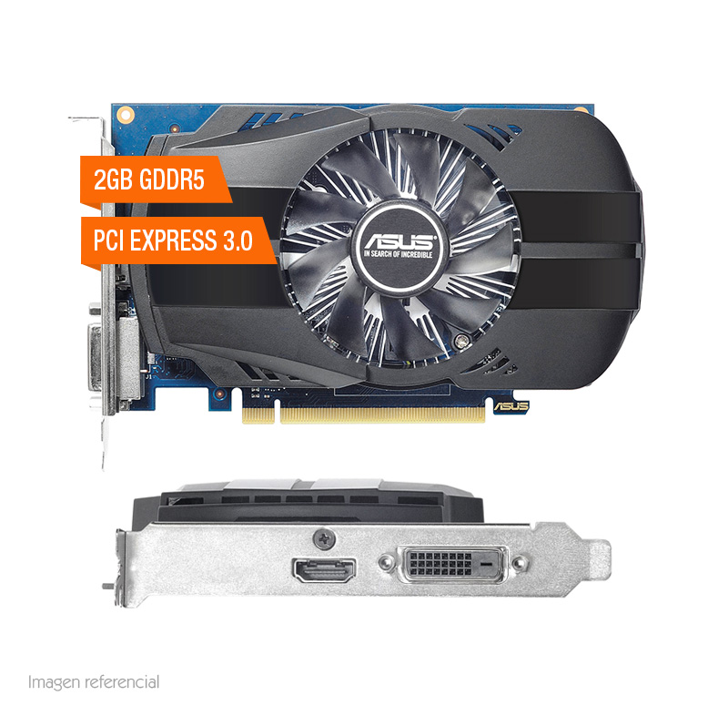 Tarjeta de video Asus Nvidia GeForce GT 1030, 2GB GDDR5 64-bit, PCI-e 3.0, HDMI/DVI.