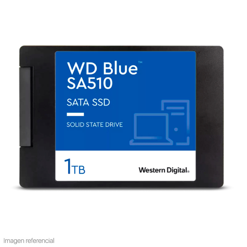 [ssdwds100t3b0a] Unidad en estado solido Western Digital Blue SA510, 1TB, SATA 6Gb/s, 2.5", 7mm.