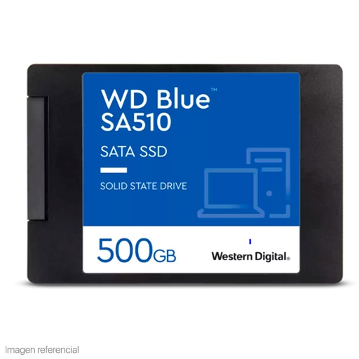 Unidad en estado solido Western Digital Blue SA510, 500GB, SATA 6Gb/s, 2.5", 7mm.