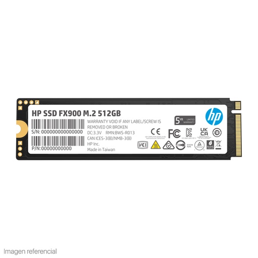 Unidad en estado solido HP FX900 M.2 2280 512GB PCIe Gen 4.0 x4 NVMe 1.4