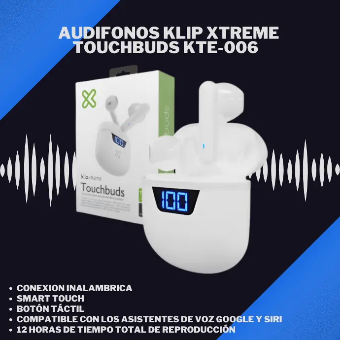 Audifonos Klip Xtreme Touchbuds KTE-006 (BLANCO)