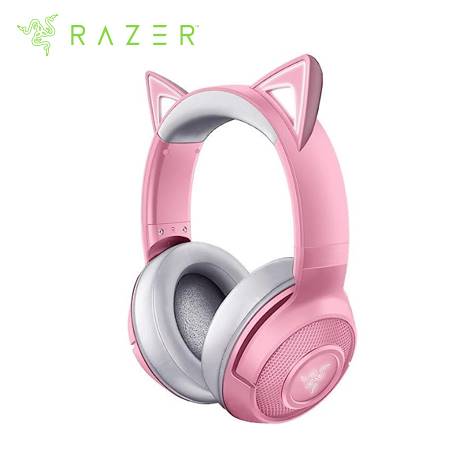 AUDIFONO C/MICROF. RAZER KRAKEN KITTY V2 BT WIRELESS CHROMA QUARTZ