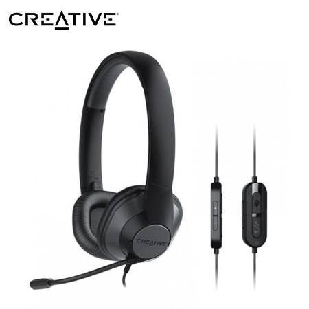 AUDIFONO C/MICROF. CREATIVE HS-720 V2 USB-A 30MM MICROMONITORIZACIÓN NOISE-CANCELLING MUTE LIGERO 135G BLACK (51EF0960AA000)