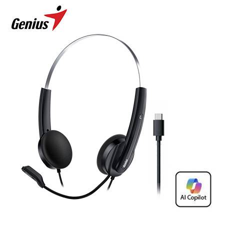 AUDIFONO C/MICROF. GENIUS HS-220U AI COPILOT USB-C BLACK (31710032401)