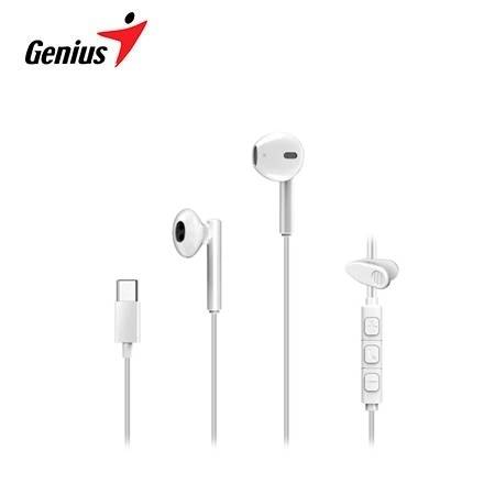 [0030614] AUDIFONO C/MICROF. GENIUS HS-M366 IN-EAR USB-C 14.2MM CLIP GIRATORIO WHITE (31710033401)