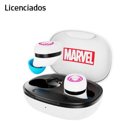 AUDIFONO C/MICROF. LICENCIADO XTECH TRUE WIRELESS GHOST SPIDER BLUETOOTH 5.1 12H 10M WHITE (XTH-M701SG)