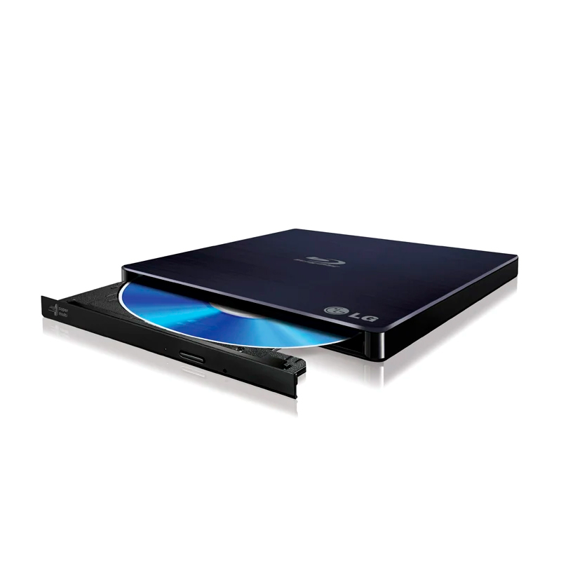 Unidad Externa Slim Portatil LG Blu-ray Writer con soporte M-DISC, Interfaz USB 2.0, Negro
