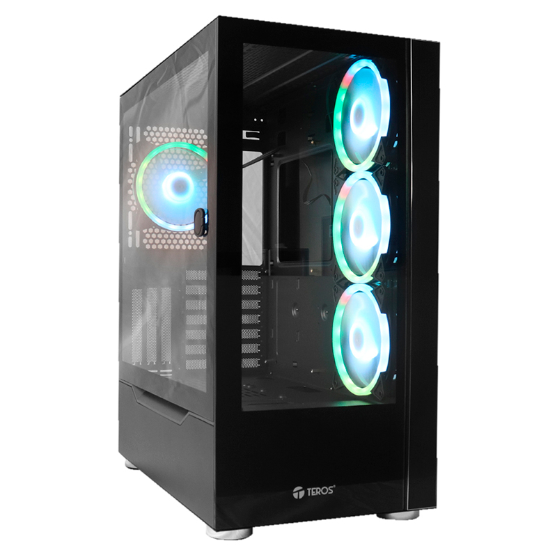 Case Gamer Teros TE-1164N, Mid Tower, ATX, 600W Bronce, NEGRO, USB 3.0 / 2.0, Audio.