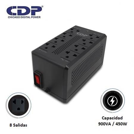 ESTABILIZADOR CDP RAVR1008I 900VA/450W 8 SALIDAS (RAVR1008I)