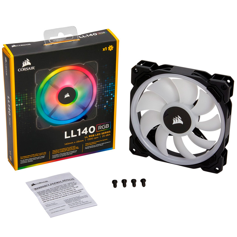 Fan Corsair Series LL140 RGB Dual Led, 14 cm, 1 600 RPM, 12VDC, 4 pines.