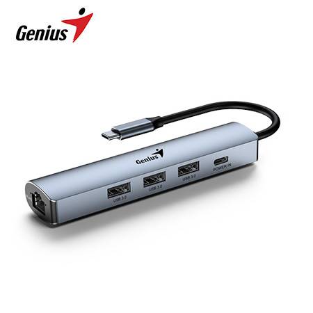 [0029473] HUB USB-C GENIUS UH-545 GIGABIT ETHERNET 1-USB-C 3-USB-A (31240004400)