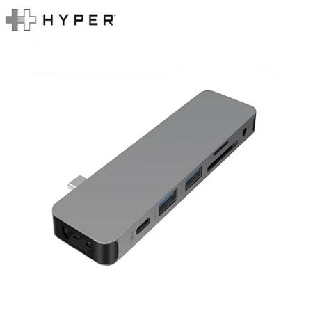 [0028515] HUB USB-C HYPER 7 IN 1 HDMI/USB-A 3.0/CARD READER/USB-C POWER DELIVERY 60W (GN21D-GRAY)