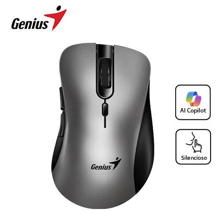 MOUSE GENIUS ERGO 8100S AI COPILOT WIRELESS 6-BOT SILENT SILVER/GRAY (31030040404)
