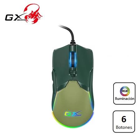 [0030474] MOUSE GENIUS GX SCORPION M700 7200 DPI 6-BOT PROGRAMABLES + MEMORIA INTEGRADA RGB ARMY GREEN (31040009401)