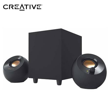 PARLANTE CREATIVE PEBBLE PLUS 2.1 8W/16W 3.5MM USB-POWER BLACK (51MF0480AA000)