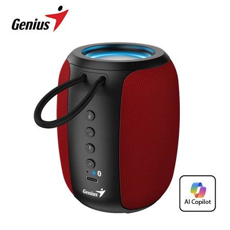 [0030100] PARLANTE GENIUS SP-915BT BLUETOOTH 5W 6H MIC AI COPILOT RGB BLACK/RED (31730052403)