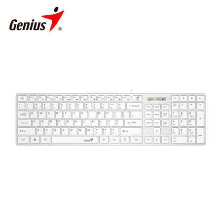 TECLADO GENIUS SMART SLIMSTAR 126 AI COPILOT USB MULTIMEDIASP WHITE (31310017409)