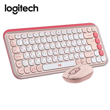 [0029948] TECLADO LOGITECH + MOUSE POP ICON BLUETOOTH/WIRELESS SP / COPILOT/ ROSE (920-013053)