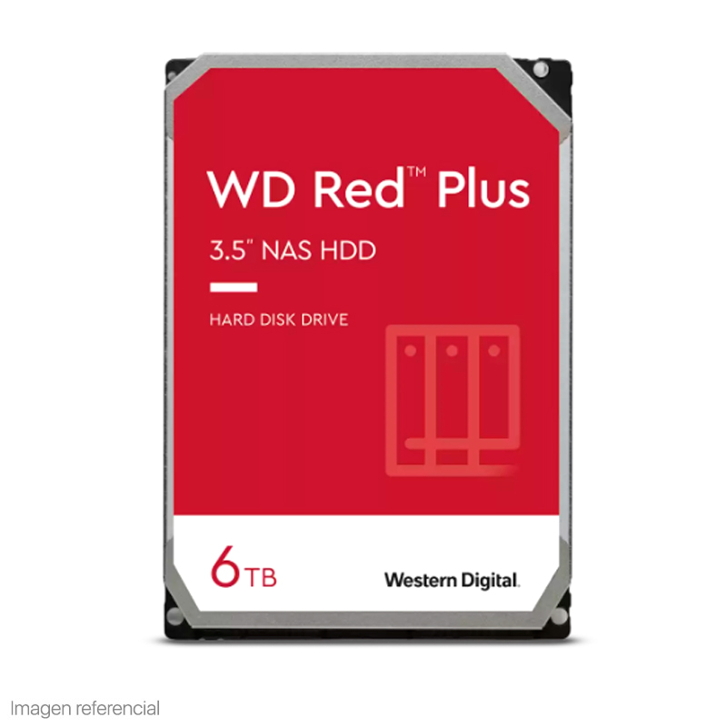 Disco duro Western Digital Red Plus WD60EFPX, 6TB, SATA, 5400rpm, 3.5", Cache 256MB