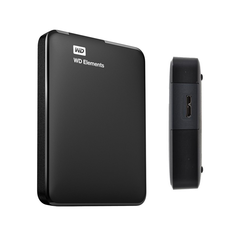 Disco duro externo Western Digital Elements Portable, 2 TB, USB 3.0, negro.