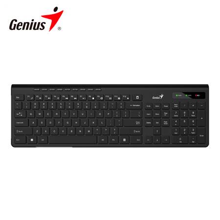 TECLADO GENIUS WIRELESS SLIMSTAR 7230 AI COPILOT MULTIMEDIA SP BLACK (31310021401)
