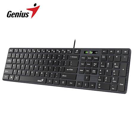 TECLADO GENIUS SMART SLIMSTAR 126 AI COPILOT USB MULTIMEDIA SP BLACK (31310017401)