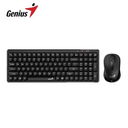 TECLADO GENIUS + MOUSE WIRELESS LUXEMATE Q8100 AI COPILOT COMPACT MULTIMEDIA SP BLACK (31340019401)