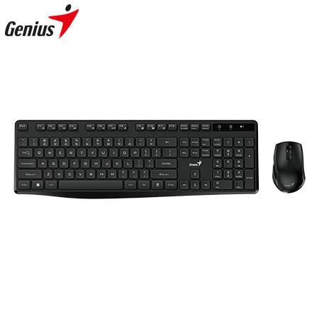 TECLADO GENIUS + MOUSE WIRELESS KM-8206S AI COPILOT SILENT MULTIMEDIA SP BLACK (31340017401)