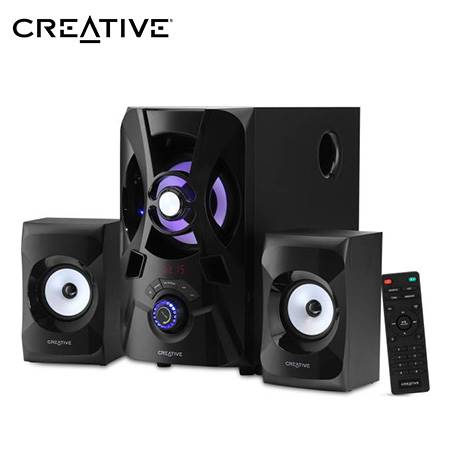 PARLANTE CREATIVE E2900 2.1 60W/120W BT/ FM/ USB/ SD/ 3.5MM 220V LUZ LED BLACK (51MF0490AA001)