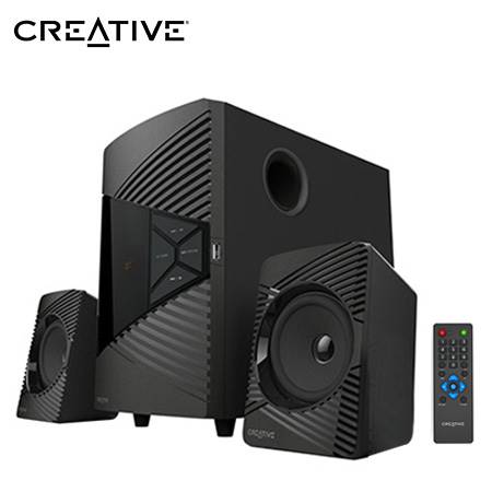 PARLANTE CREATIVE E2500 2.1 30W/60W BT/ FM/ USB/ 3.5MM 220V BLACK (51MF0485AA001)