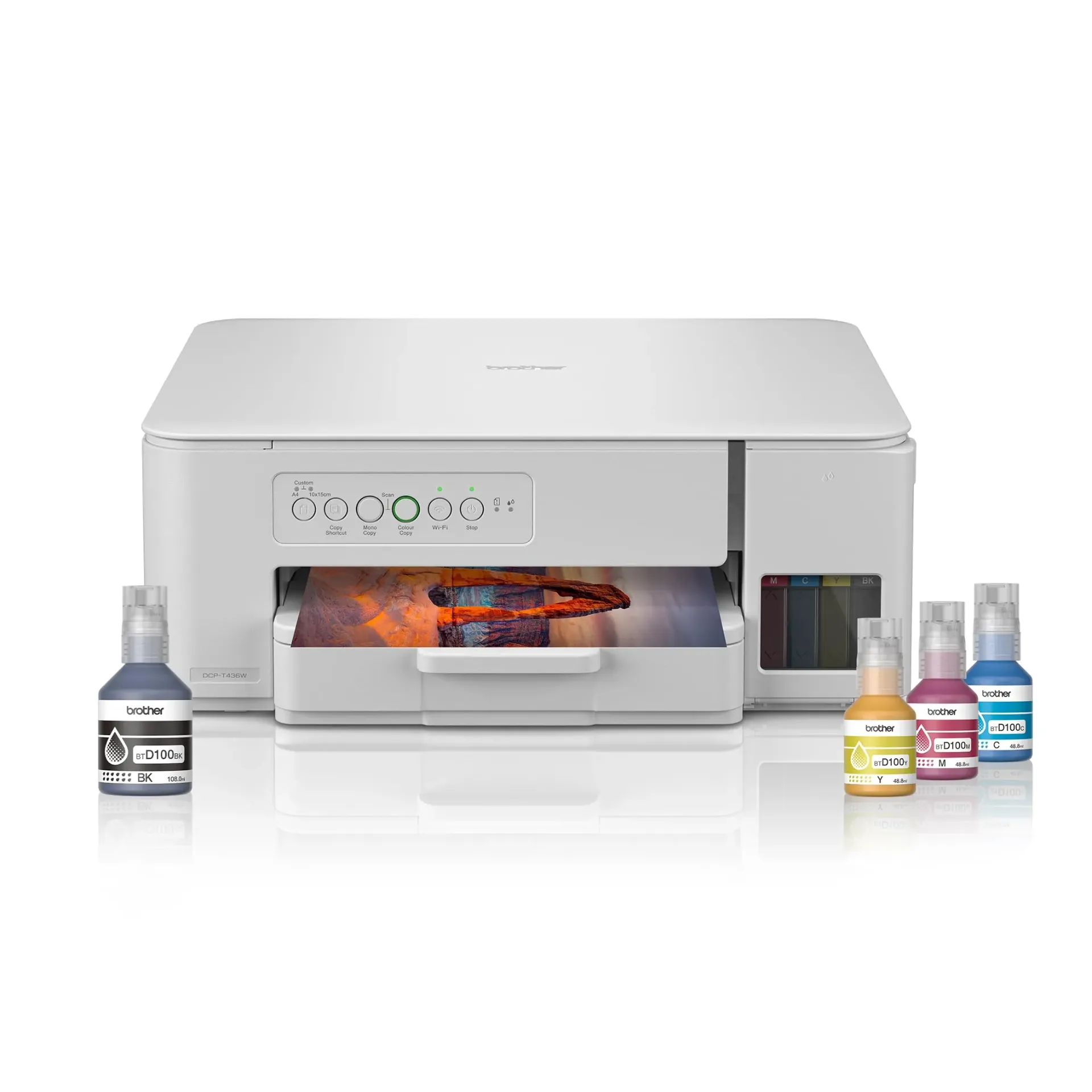 IMPRESORA BROTHER MULTIFUNCIONAL DE TINTA DCP-T436W BLANCA