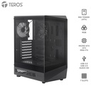 Case Gamer Teros TE-1321G, Mid Tower, USB 3.0 / USB 2.0, Audio, Ventilador RGB, Negro
