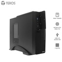 Case Teros TE-1039S, Slim, 250 W, USB 3.0 / USB 2.0, Audio HD, DVD, Negro