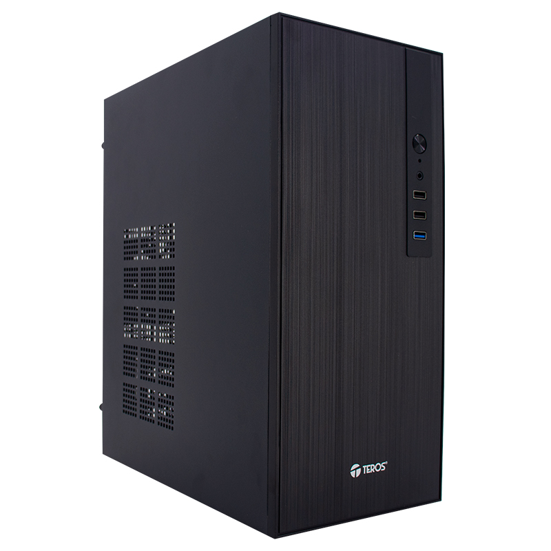 Case TEROS TE-1034S, Mini Tower ATX, 250 W, USB 3.0 / 2.0, audio HD, negro