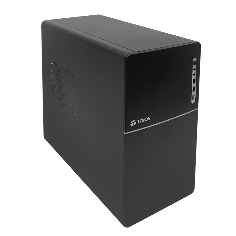 Case TEROS TE-1038S, Factor de forma ATX, 250 W, USB 3.0 / 2.0, audio, negro.