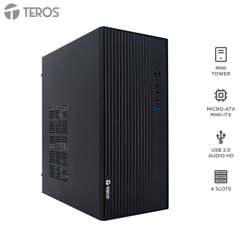 [449986] Case TEROS TE-1035S, Mini Tower ATX, 250 W, USB 3.0 / 2.0, audio HD, negro