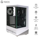 Case gamer TEROS TE-1322G, Mid Tower, USB 3.0 / USB 2.0, audio, ventilador RGB, blanco