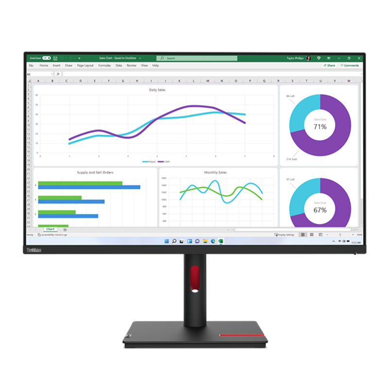 Monitor Lenovo ThinkVision T32h-30, 31.5" WLED IPS, HDMI x1/DP x1/USB-C x1/USB-A x4/RJ-45