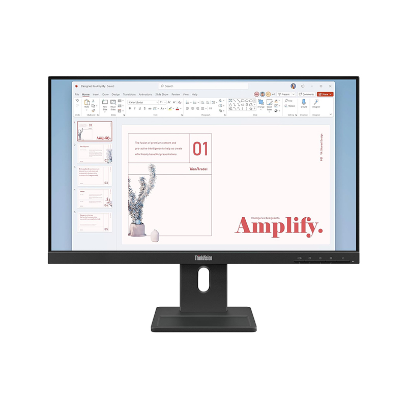 [496614] Monitor Plano Lenovo ThinkVision E24-40, 23.8" WLED FHD IPS/HDMI/DP/VGA/Parlantes (2Wx2)