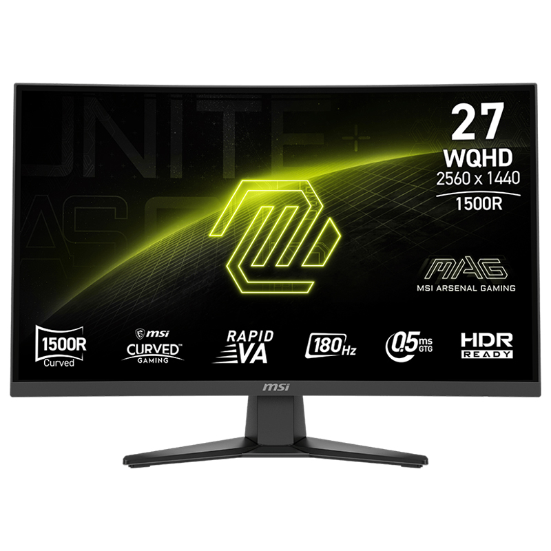 [488651] Monitor Curvo MSI MAG 275CQF E18, 27" WQHD Rapid VA, 180Hz, HDMI x2/DP x1/Headphone-out x1