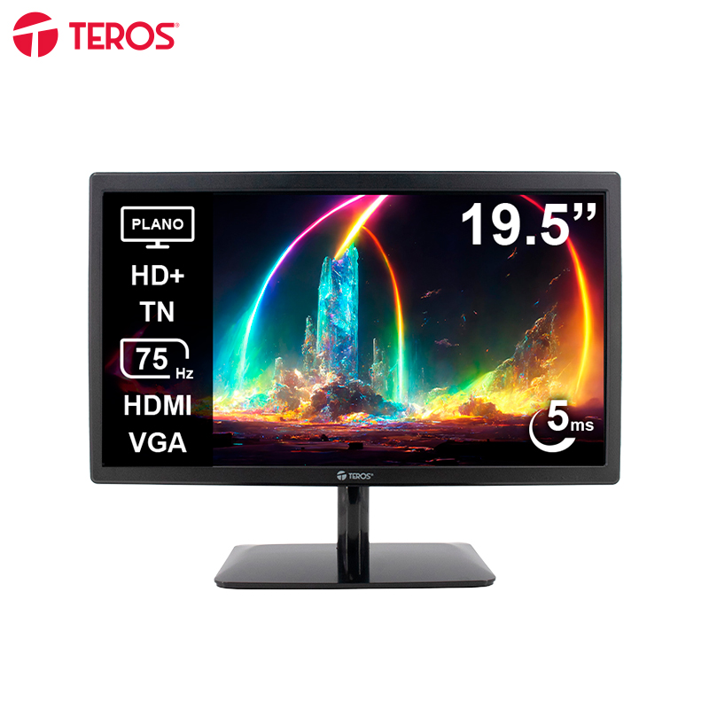 [470899] Monitor plano TEROS TE-1915S 19.5" HD+ TN 75Hz 5ms HDMI VGA PARLANTES