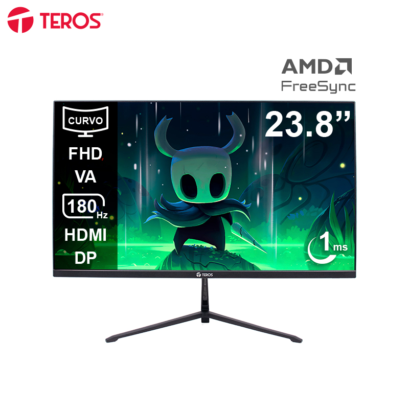 [486169] Monitor curvo gaming TEROS TE-2476G 23.8" FHD VA 180Hz 1ms HDMI DP AUDIO OUT negro