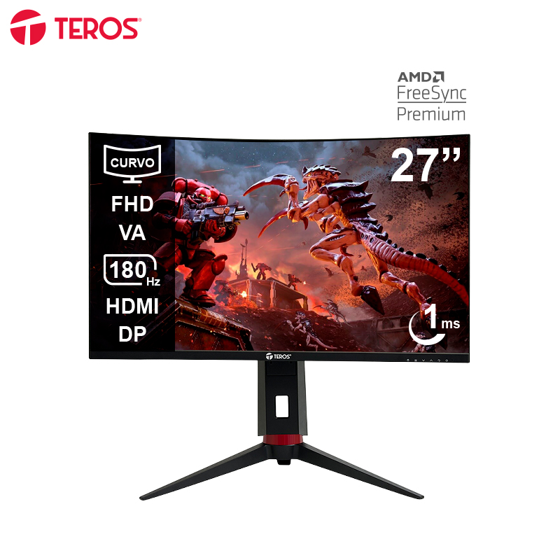 [430884] Monitor Curvo Gaming TEROS TE-2766G, 27" FHD VA, 180 Hz, 1ms, HDMI, DP, AUDIO OUT