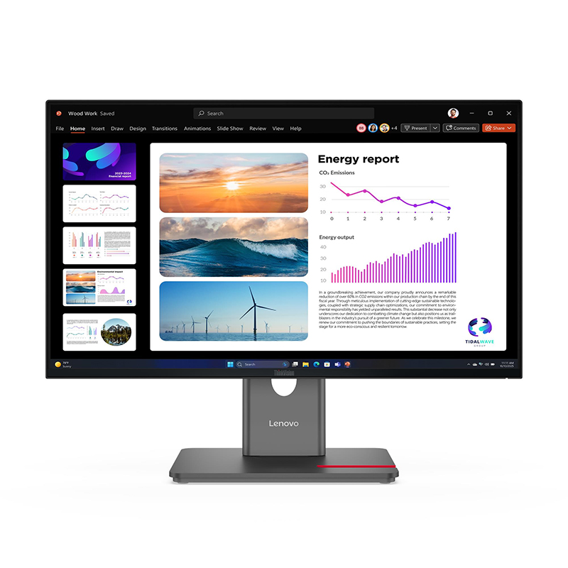 Monitor Plano Lenovo ThinkVision P24Q-40, 23.8" QHD/IPS/HDMI/DP/DP-OUT/USB-A/USB-B/USB-C