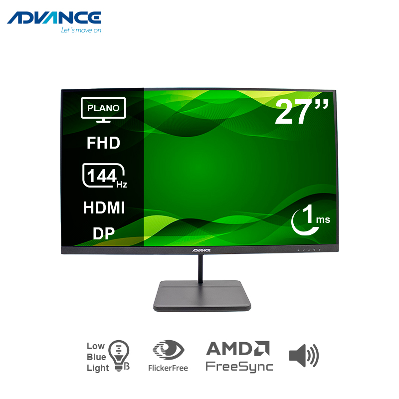 [480089] Monitor Plano Advance ADV-2755S, 27" FHD IPS, 144Hz, 1ms, HDMI, DP, Audio Out