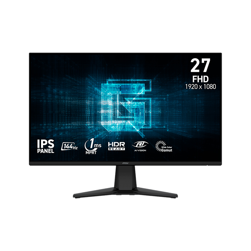 Monitor Plano Gaming MSI G275L E14, 27" FHD IPS, 144 Hz, 1 MS, HDMI, DP, Color Negro