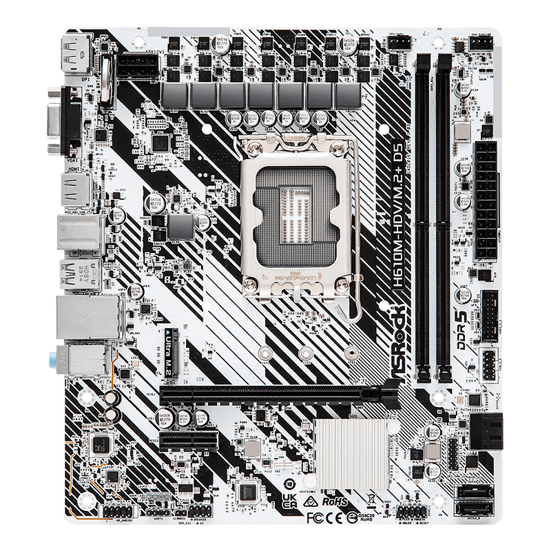 [451628] Motherboard ASROCK H610M-HDV/M.2+ D5, Chipset Intel H610, LGA1700, mATX